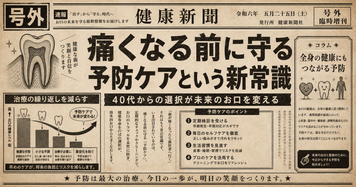 なぜ「痛くなってから」では遅い?今から予防を始めるべき理由