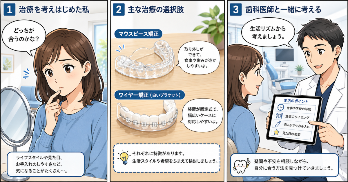 マウスピースかワイヤーか？働く女性のための矯正装置の選び方
