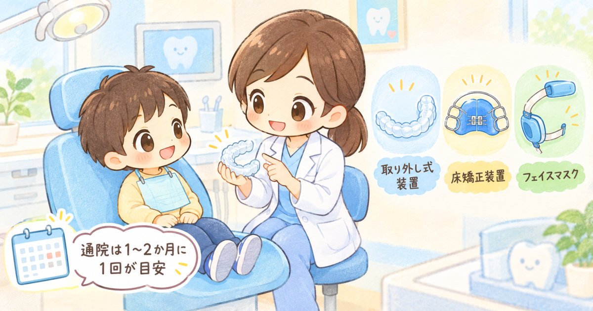 受け口の治療を始める場合の進め方と主な装置