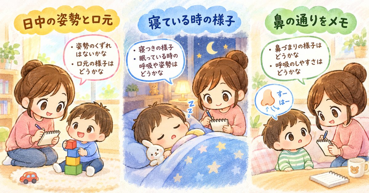 家庭で記録したいぽかん口・口呼吸の観察項目